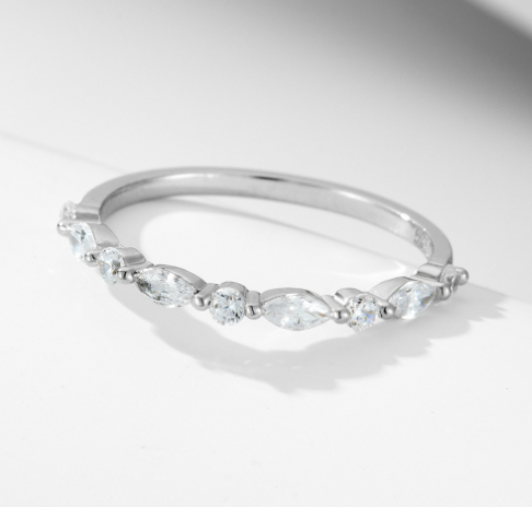 S925 Sterling Silver Stunning Ice Flower Cut Zircon Ring Set - Image 2