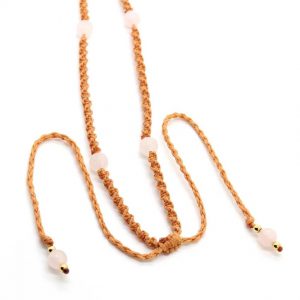 Hand-woven Vintage Necklace with Natural White Crystal Peace Buckle Pendant