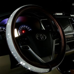 Womens Rhinestone Car Steering Wheel Cover for Summer Driving