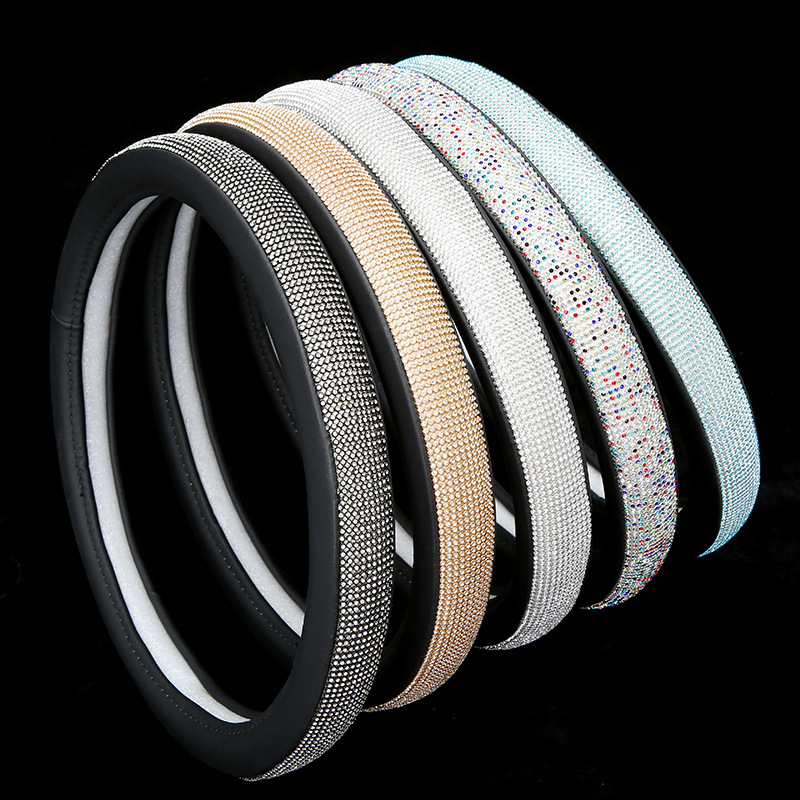 Womens Rhinestone Car Steering Wheel Cover for Summer Driving - Image 3