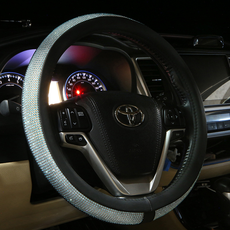 Womens Rhinestone Car Steering Wheel Cover for Summer Driving - Image 4