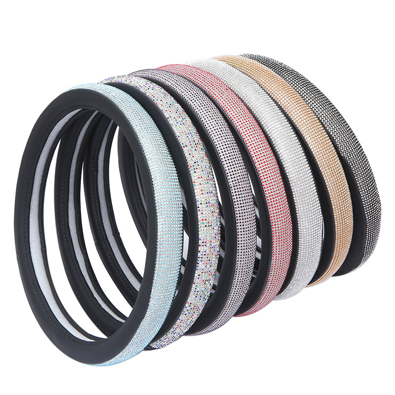 Womens Rhinestone Car Steering Wheel Cover for Summer Driving - Image 5