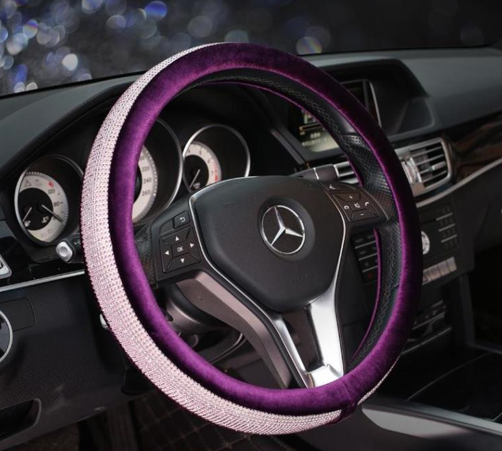 Womens Rhinestone Car Steering Wheel Cover for Summer Driving - Image 6