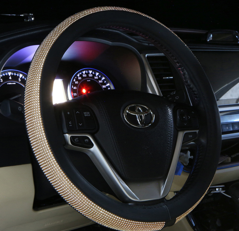 Womens Rhinestone Car Steering Wheel Cover for Summer Driving - Image 7