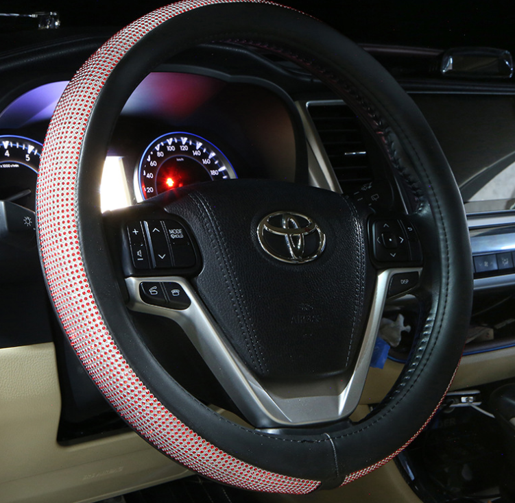 Womens Rhinestone Car Steering Wheel Cover for Summer Driving - Image 8