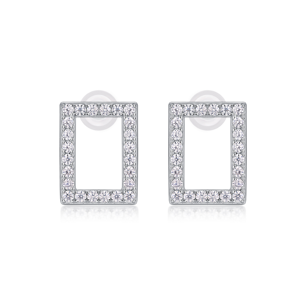 In Full Swing - Stylish and Affordable Moissanite S925 Sterling Silver Stud Earrings in Platinum-Plated Design - Image 5