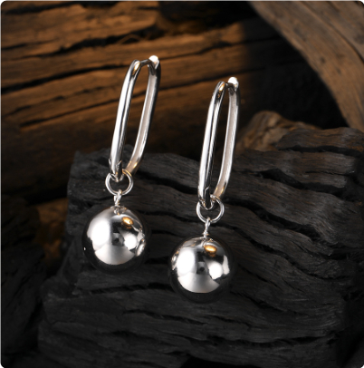 Women's Long Big Round Bead Earrings | Photosphere Ball Earrings for Every Style - Image 6