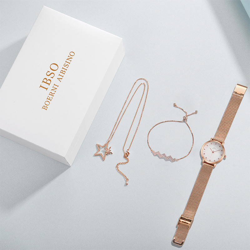Stylish Temperament Wild Five-pointed Star Necklace Bracelet & Ladies Digital Watch - Image 2