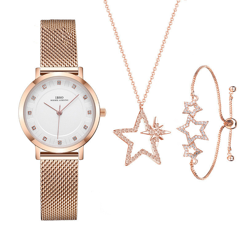 Stylish Temperament Wild Five-pointed Star Necklace Bracelet & Ladies Digital Watch - Image 3