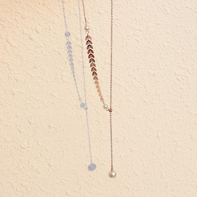 Elegant Phoenix Tail Pearl Clavicle Necklace - Fashionable Simplicity - Image 4