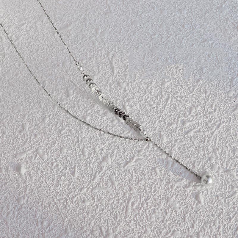 Elegant Phoenix Tail Pearl Clavicle Necklace - Fashionable Simplicity - Image 11