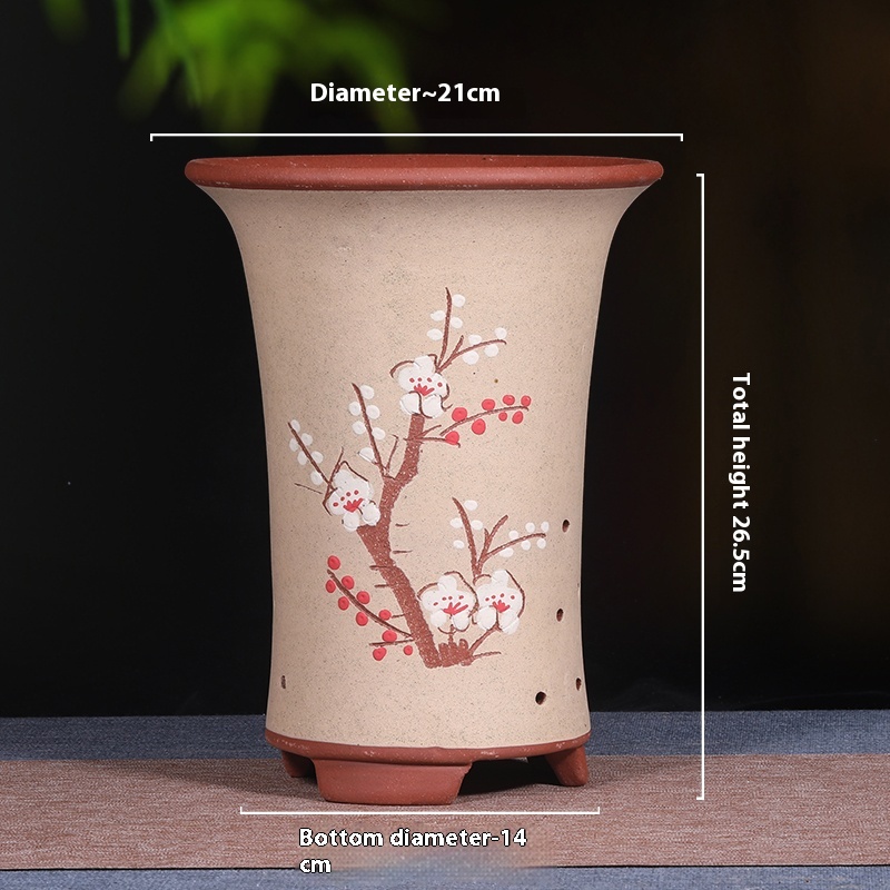 Breathable Purple Sand Ceramic Flowerpot with Tray for Vibrant Plants - Image 4