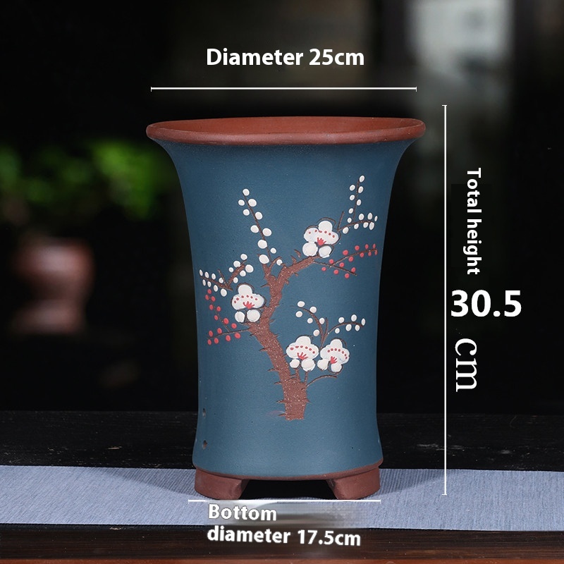 Breathable Purple Sand Ceramic Flowerpot with Tray for Vibrant Plants - Image 6