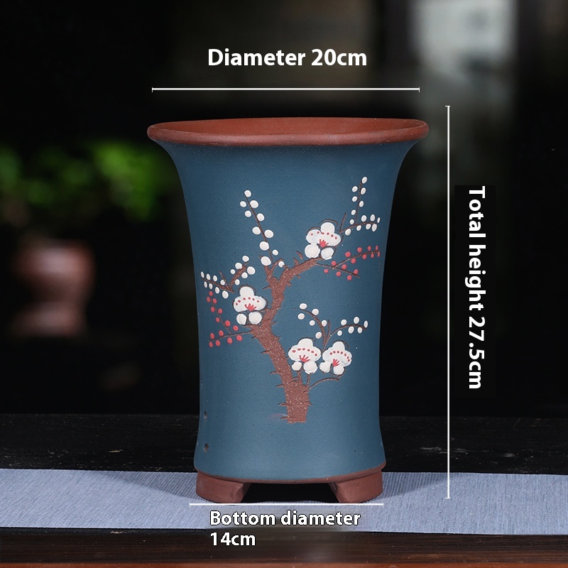 Breathable Purple Sand Ceramic Flowerpot with Tray for Vibrant Plants - Image 7
