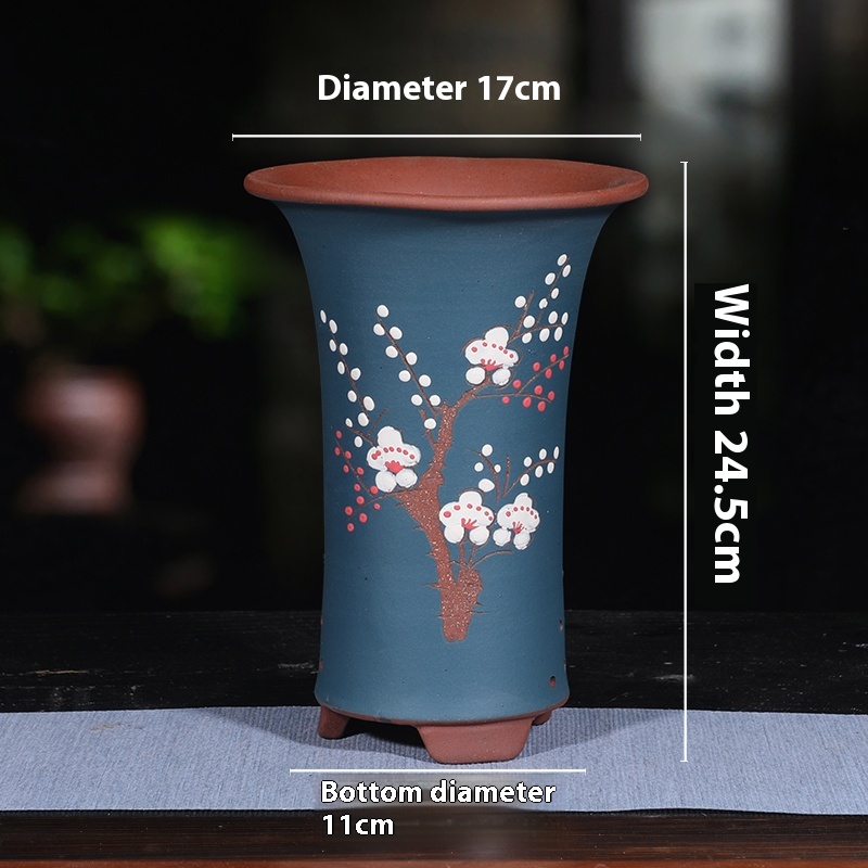 Breathable Purple Sand Ceramic Flowerpot with Tray for Vibrant Plants - Image 8