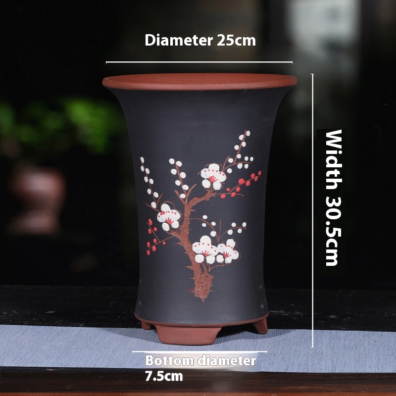 Breathable Purple Sand Ceramic Flowerpot with Tray for Vibrant Plants - Image 9
