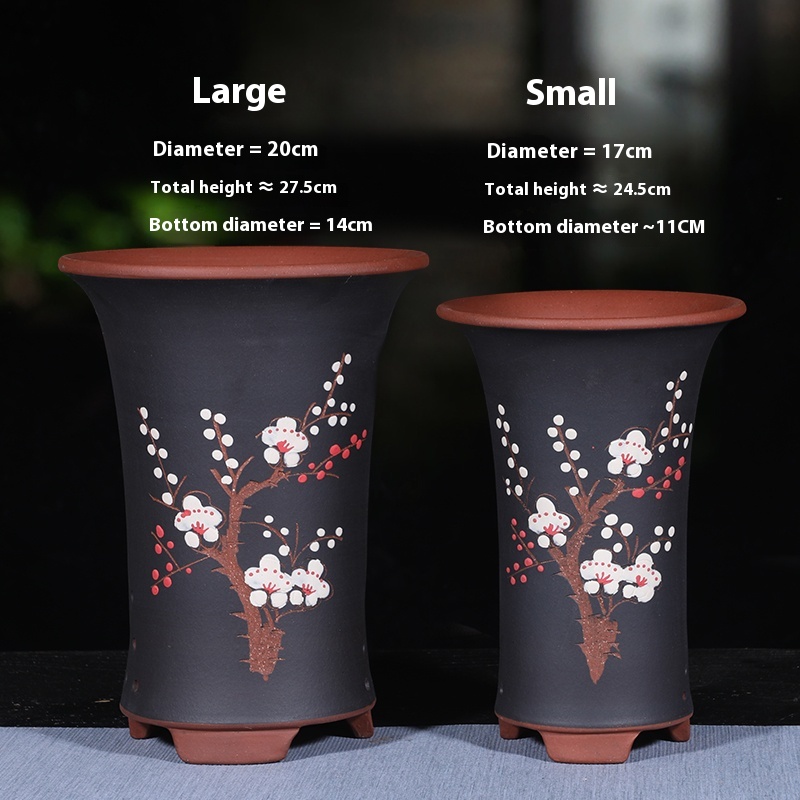 Breathable Purple Sand Ceramic Flowerpot with Tray for Vibrant Plants - Image 14