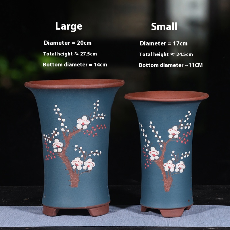 Breathable Purple Sand Ceramic Flowerpot with Tray for Vibrant Plants - Image 17