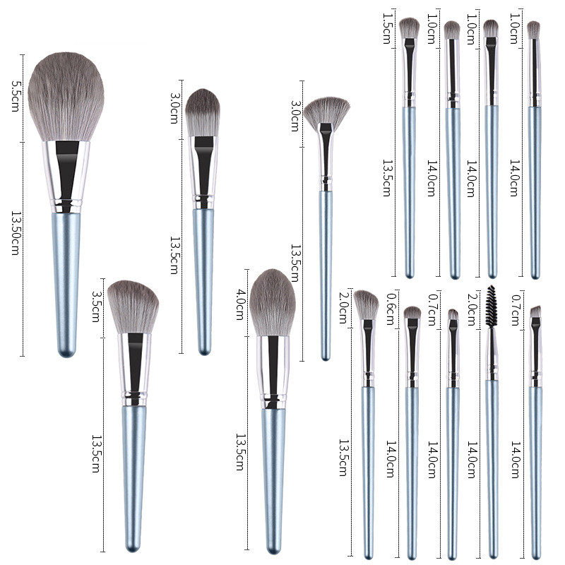 14 Piece Wooden Handle Makeup Brush Set - Essential Makeup Tools for Flawless Beauty - Image 4