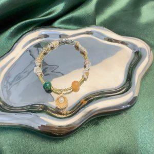 Beach Starfish Pendant with Conch Bead Shell Bracelet - Coastal Charm