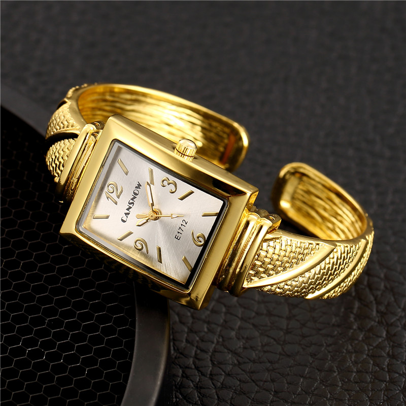 Metal Texture Square Bracelet - Trendy European & American Women's Watch
