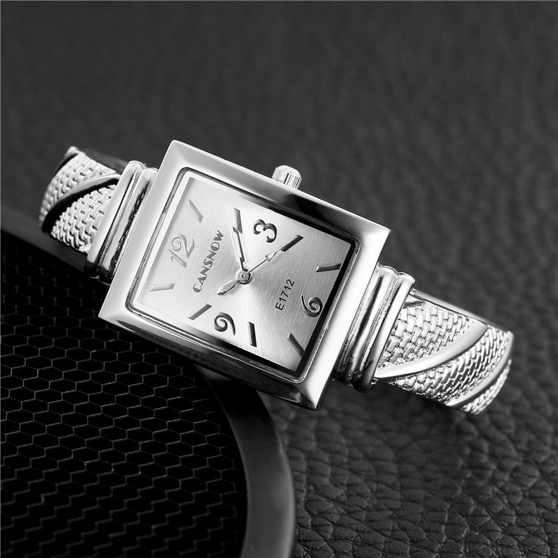 Metal Texture Square Bracelet - Trendy European & American Women's Watch - Image 3