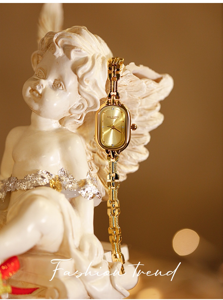 Medieval Small Retro Golden Watch - Oval Light Luxury Artistic Fashion Quartz - Image 6