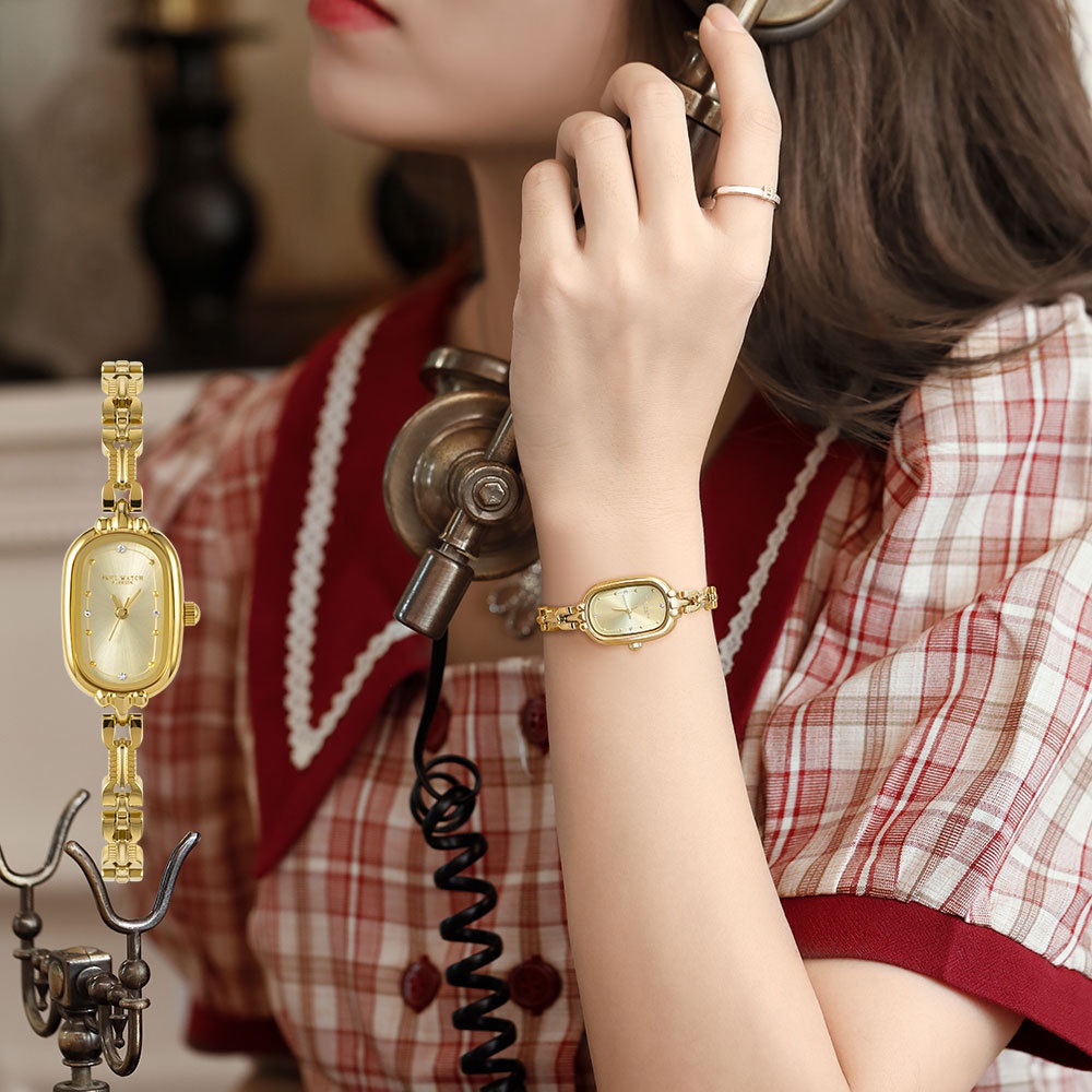 Medieval Small Retro Golden Watch - Oval Light Luxury Artistic Fashion Quartz - Image 7