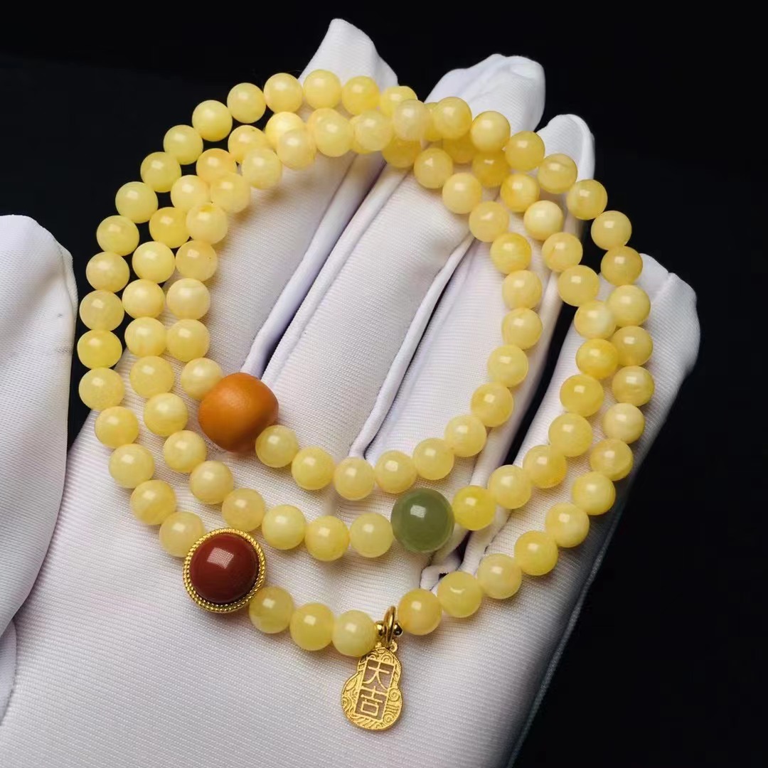 Women's Natural Beeswax Multi-Circle Bracelet - Eco-Friendly & Stylish Accessory