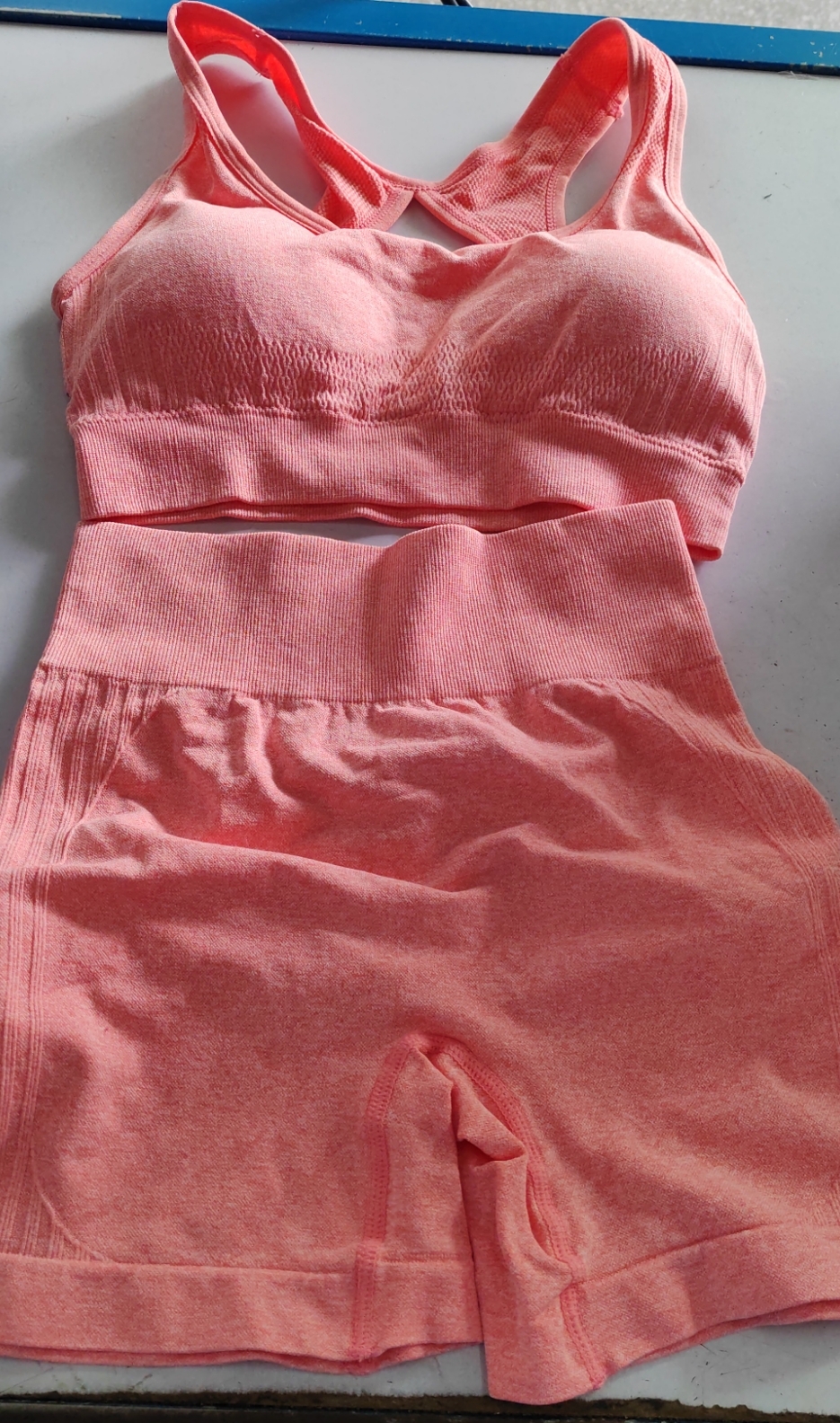 2pcs Women's Sports Fitness Yoga Set - Breathable Hip-Lifting Shorts & Hollow Back Bra - Image 7