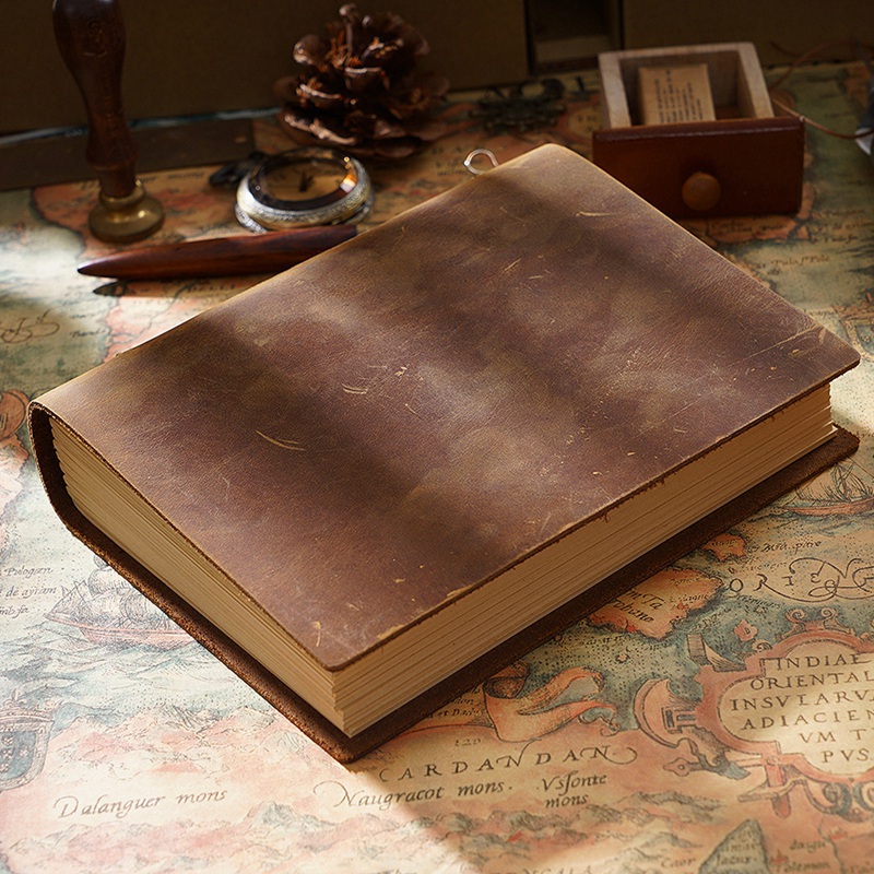 Handmade Cowhide Sketchbook - Retro Leather Creative Notebook & Diary - Image 4