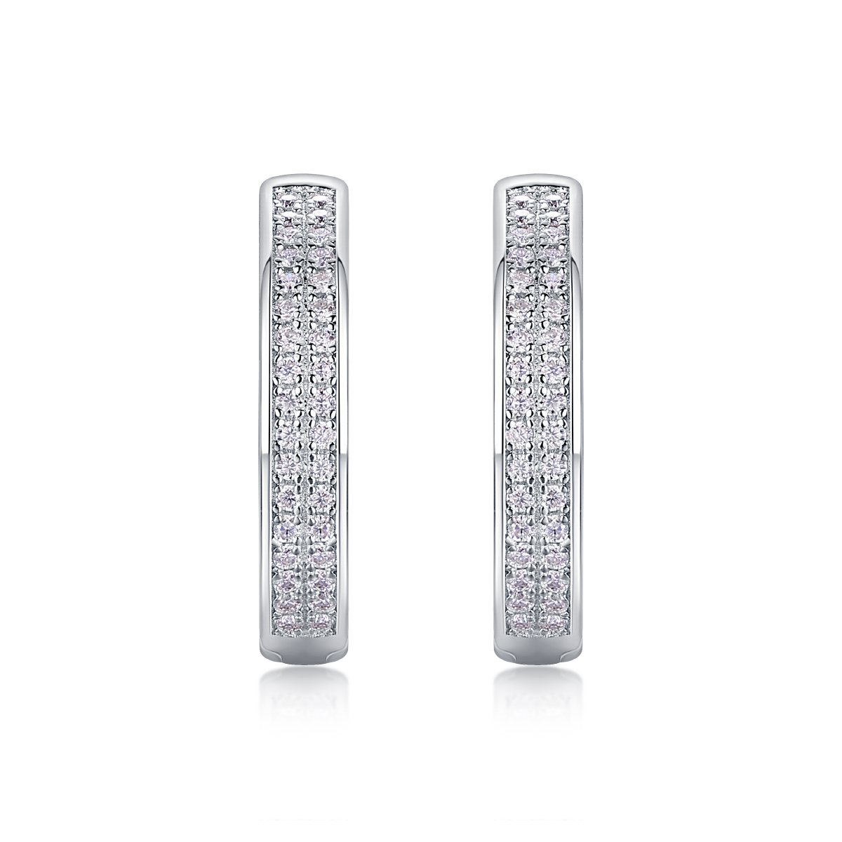 Firefly Light - Affordable Moissanite S925 Sterling Silver Earrings, Platinum-Plated Studs, Trendy and Fashionable Diamond Jewelry - Image 6