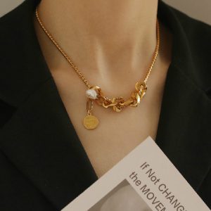 Stylish Gold Hip Hop Clavicle Chain Necklace for Women