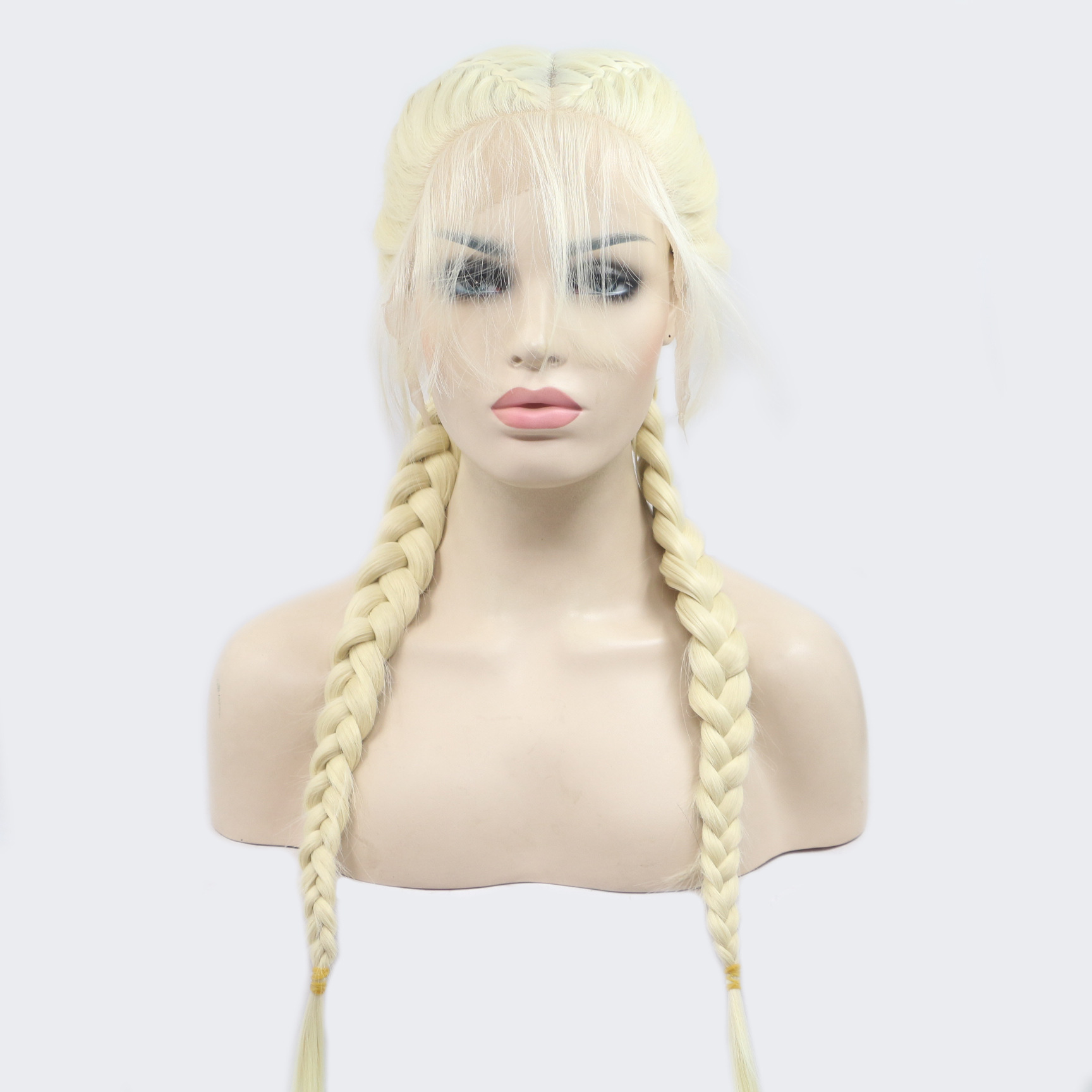 Long Bangs Double Ponytail Fishbone Braid Wig - Stylish & Versatile Hairstyle