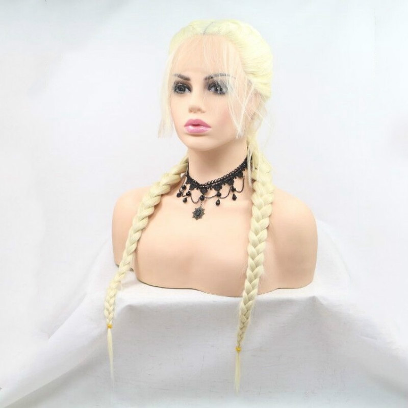 Long Bangs Double Ponytail Fishbone Braid Wig - Stylish & Versatile Hairstyle - Image 5