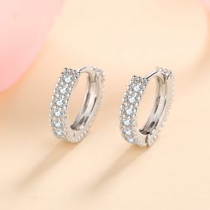 S925 Silver Earrings for Women with D Color Moissanite Inlay - Elegant Ear Rings
