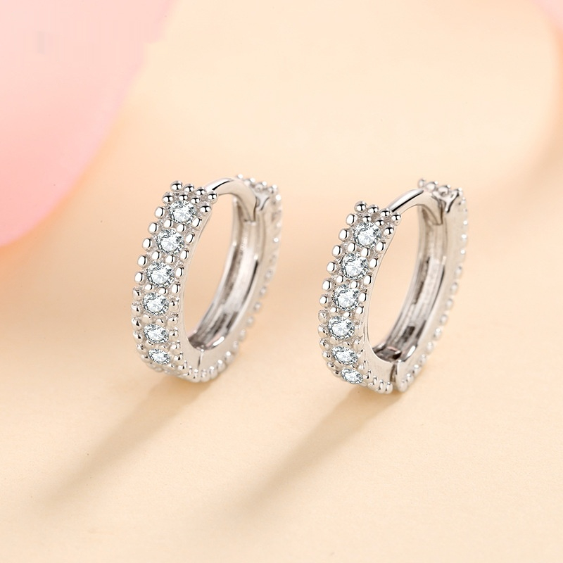 S925 Silver Earrings for Women with D Color Moissanite Inlay - Elegant Ear Rings