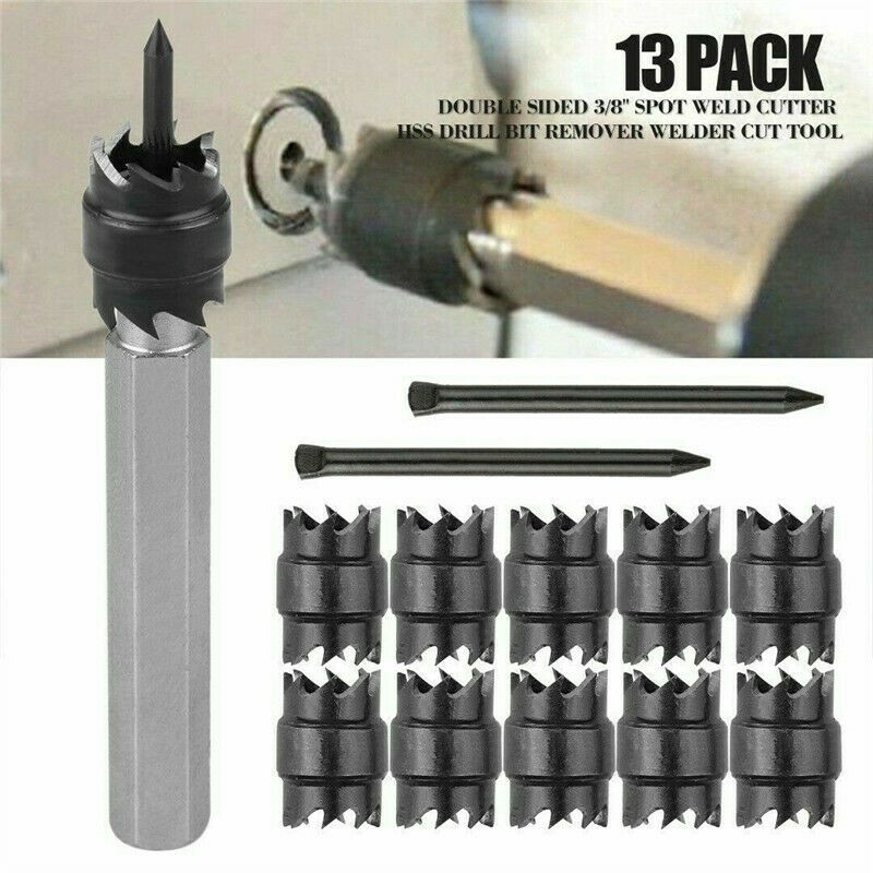 13-Piece Welding Spot Removal Tool Set, Stainless Steel Drill Bits, High-Speed Steel Opener - Image 5