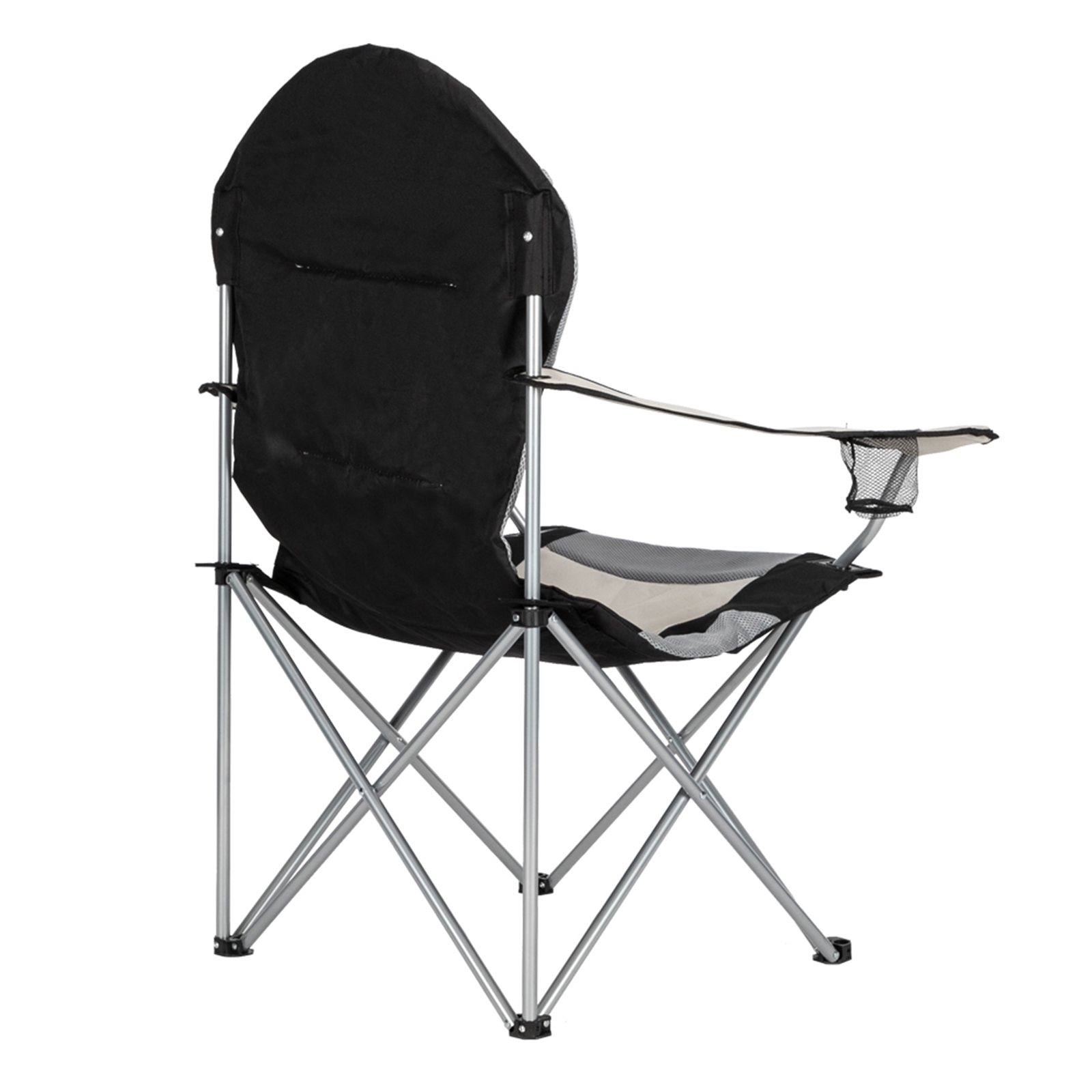 Durable Grey Iron Frame Camping Chair in Off-White Color