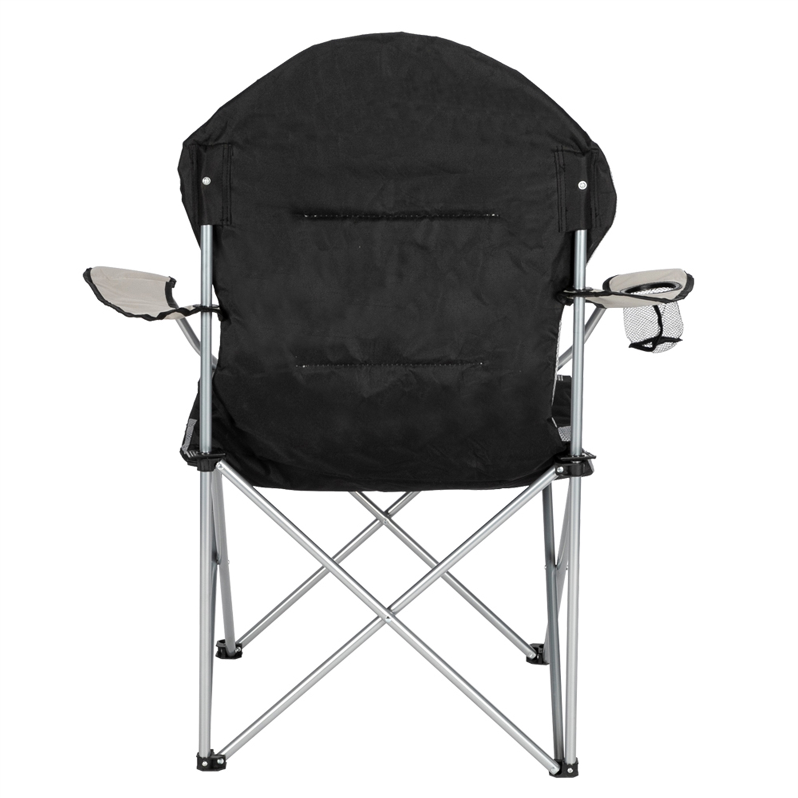 Durable Grey Iron Frame Camping Chair in Off-White Color - Image 2