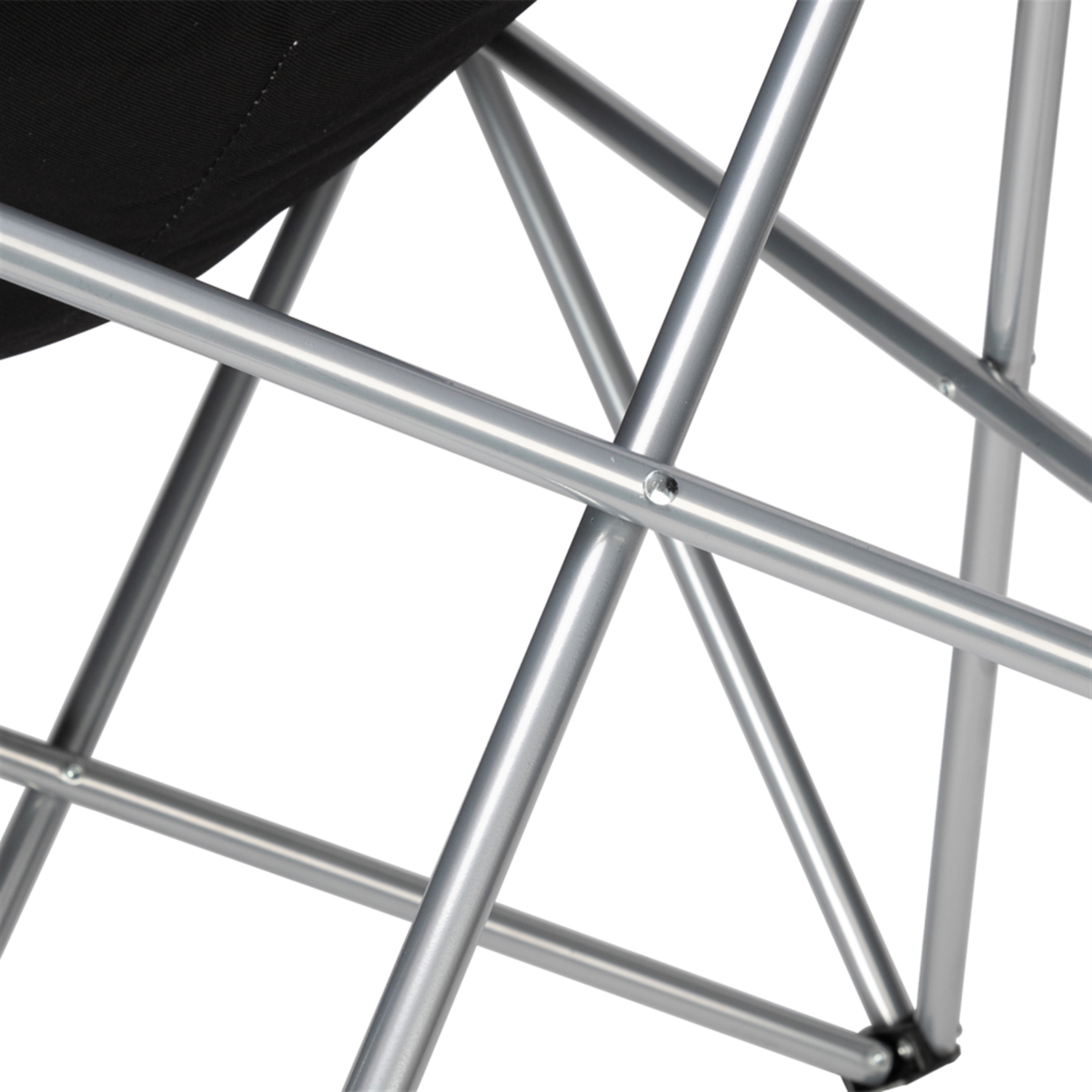 Durable Grey Iron Frame Camping Chair in Off-White Color - Image 4