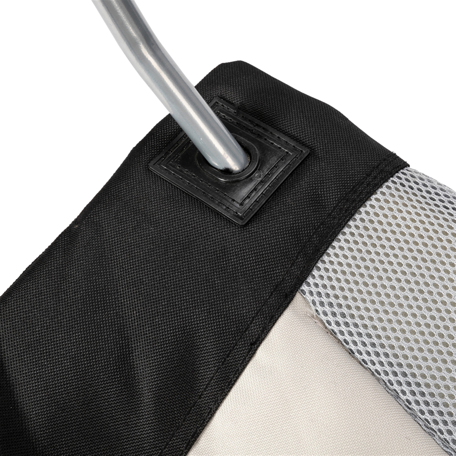 Durable Grey Iron Frame Camping Chair in Off-White Color - Image 6