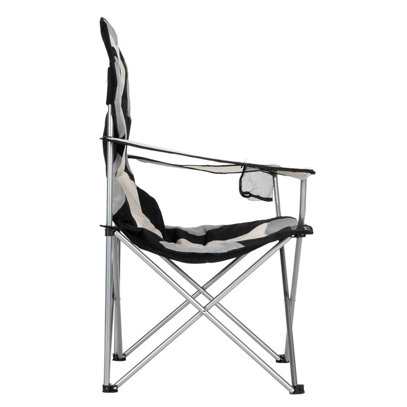 Durable Grey Iron Frame Camping Chair in Off-White Color - Image 8