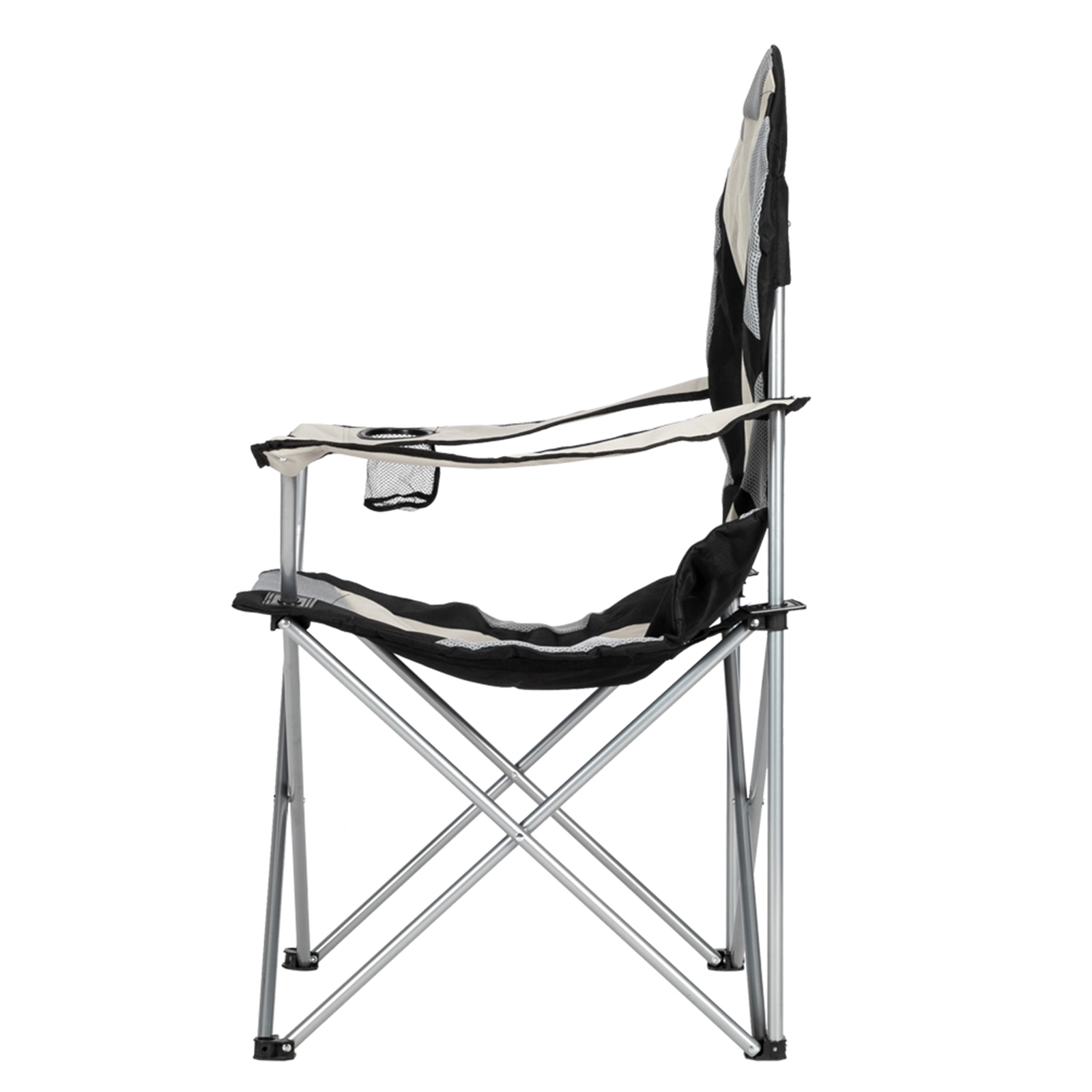 Durable Grey Iron Frame Camping Chair in Off-White Color - Image 14