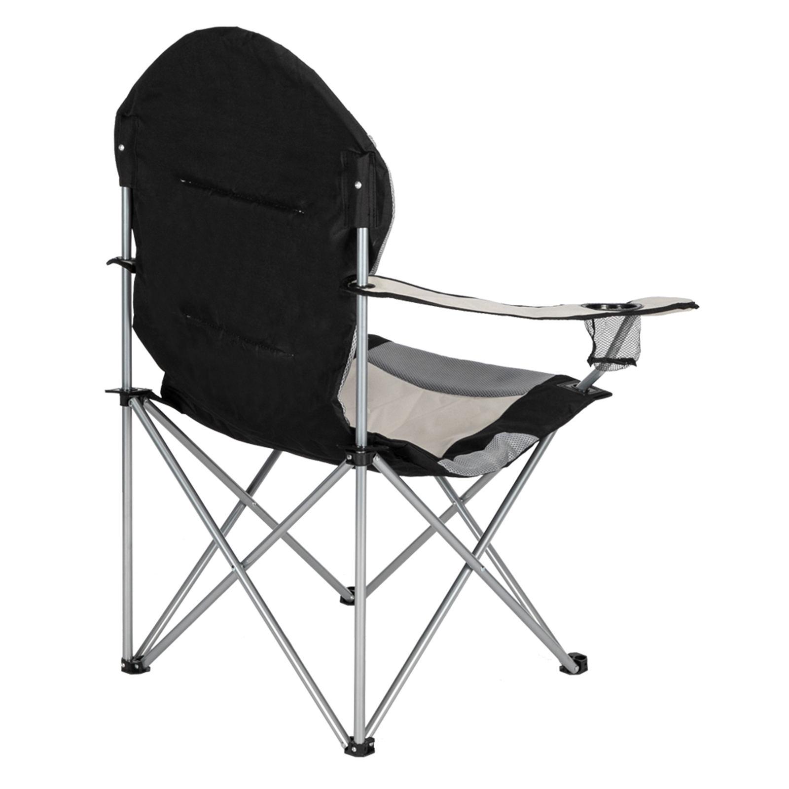 Durable Grey Iron Frame Camping Chair in Off-White Color - Image 17