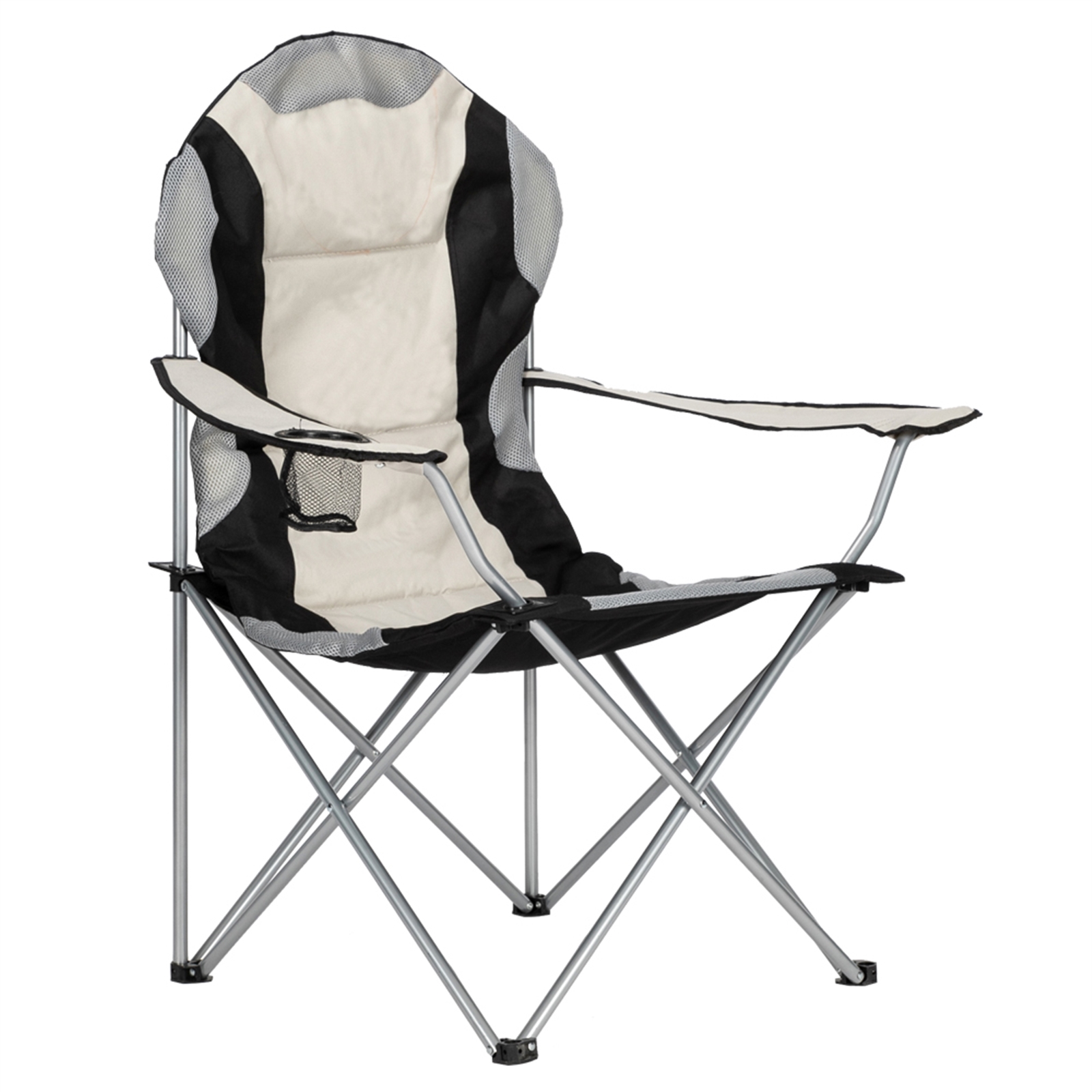 Durable Grey Iron Frame Camping Chair in Off-White Color - Image 25
