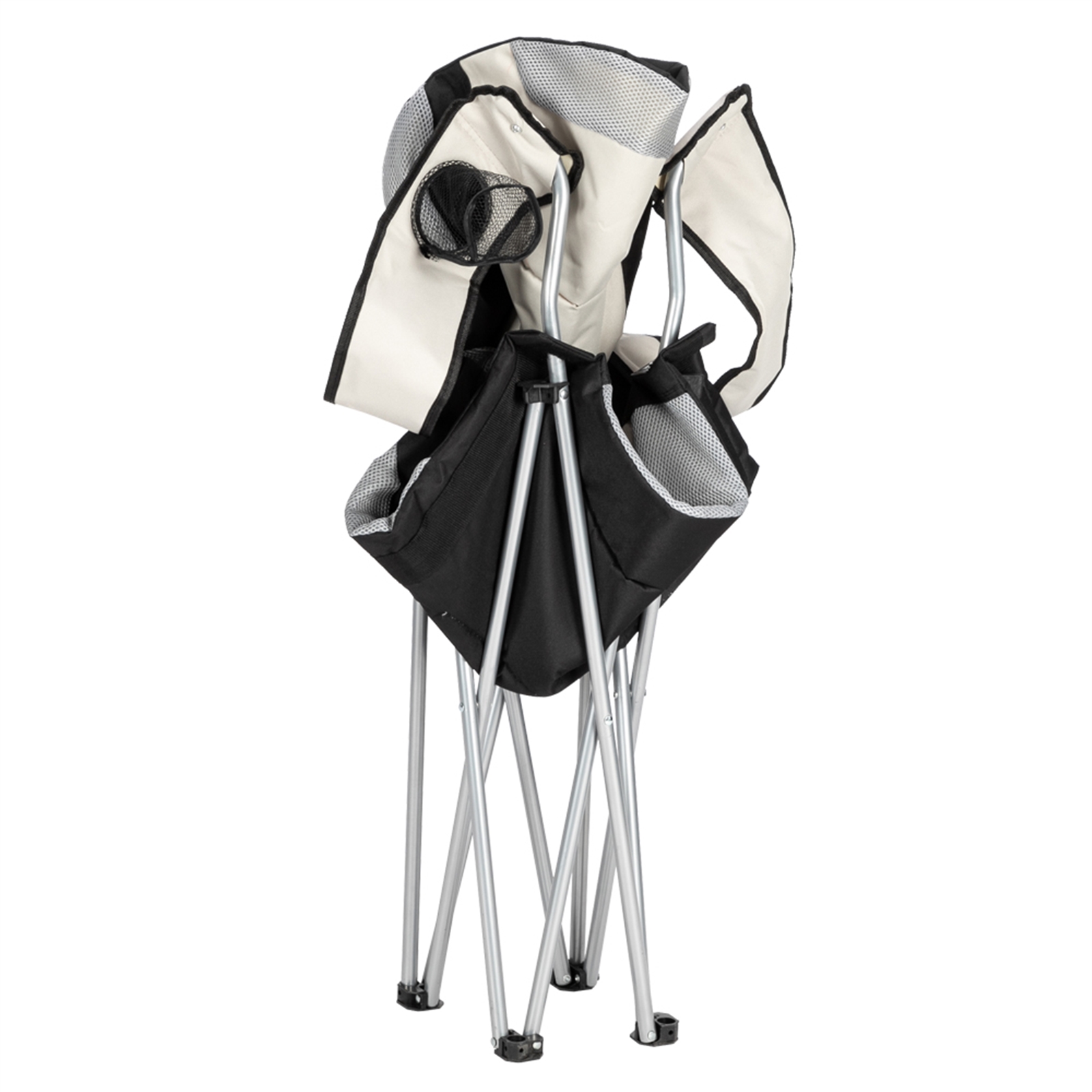 Durable Grey Iron Frame Camping Chair in Off-White Color - Image 26