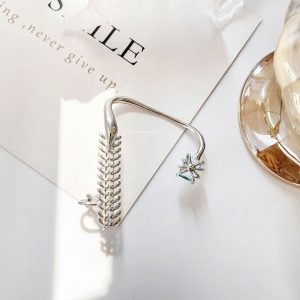 Non-Pierced Ring Bone Ear Hook Clip - Stylish & Comfortable Ear Jewelry