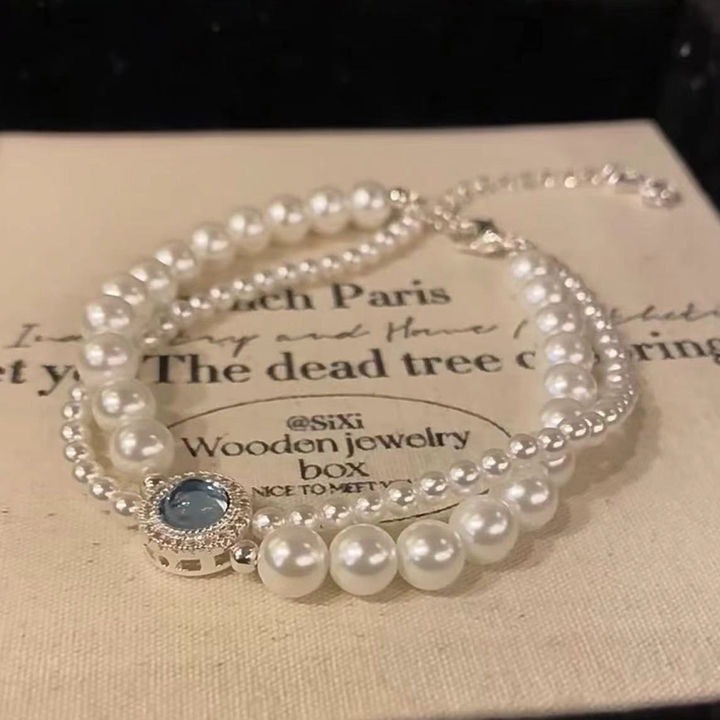 Unique Aquamarine Pearl Necklace for Women - Special-Interest Design - Image 3