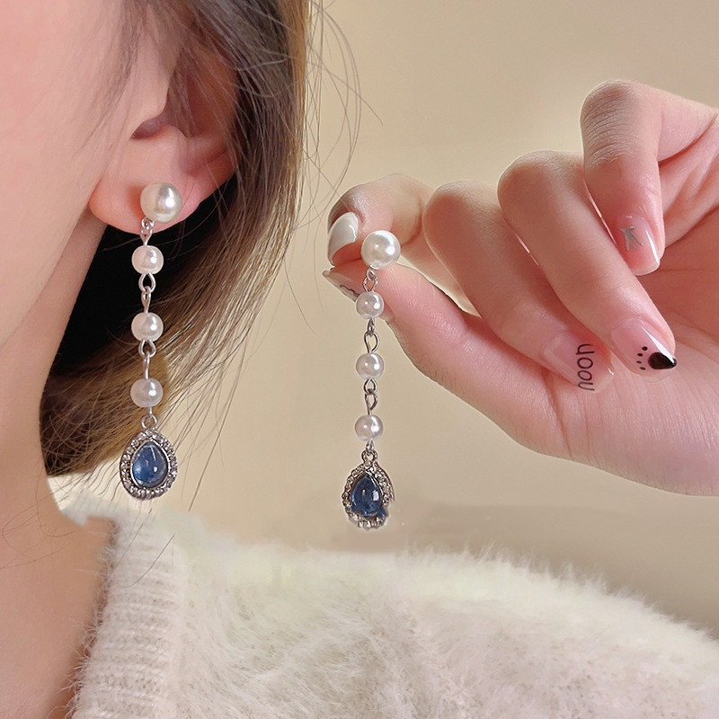 Unique Aquamarine Pearl Necklace for Women - Special-Interest Design - Image 5